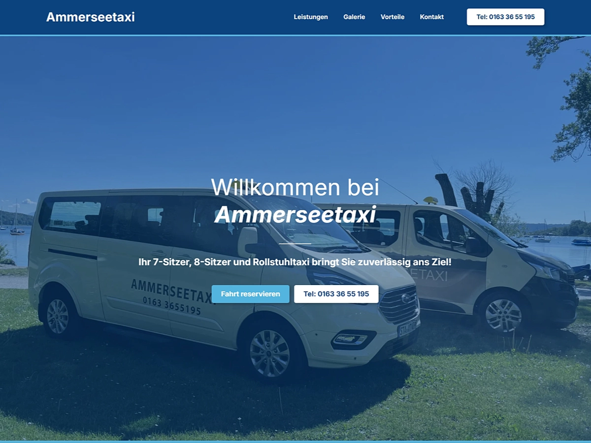 Website von Ammerseetaxi im Fünf-Seen-Land