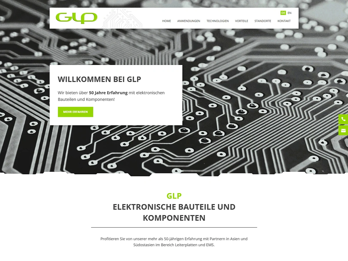 WordPress Website der GLP GmbH & Co. KG aus München Grünwald